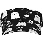 Halloween Eyes Sun Visor Hat for Women Men, Holiday Wide Brim Visor Cap for Running Golf Tennis Outdoor Sports