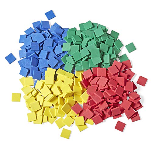 hand2mind Foam Square Color Tiles, Color Sorting, Math Counters for