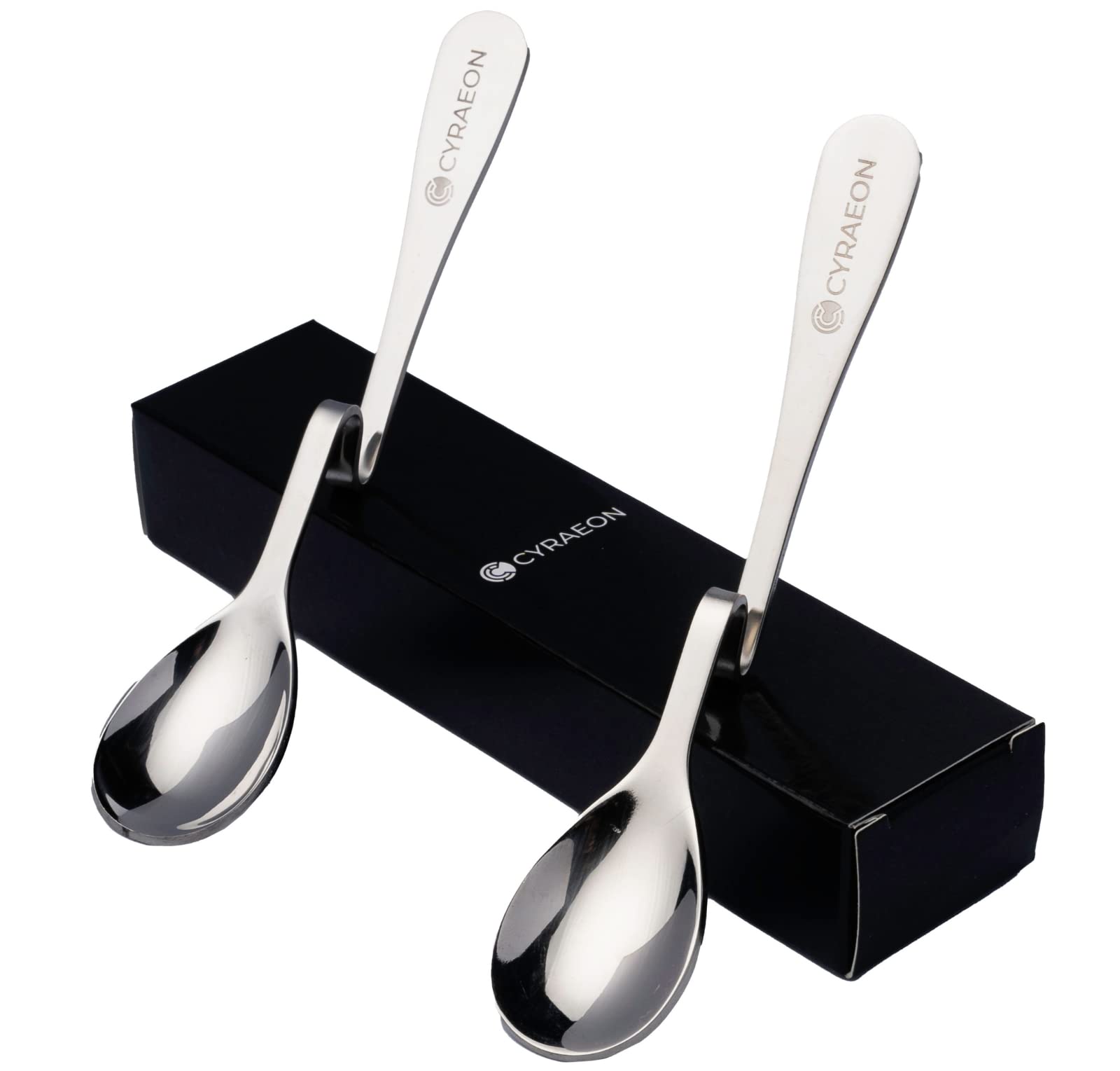 Cyraeon 15CM Jar Spoons, Jam Spoon, Spoon for Sauces, Dip, Chutneys and Pickles. Stainless Steel, 2 Spoons Included. Perfect to Hang on Jars Without Mess. Kitchen Gift.