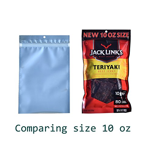AwePackage Clear Silver Flat Pouch Zipper Bag with Oxygen Absorber for Home Made Jerky (50, 7x11"(10oz)) - Thumbnail 2