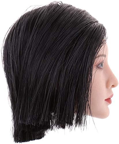 NEDTO 1/6 Asian Female Head Sculpt Carved Expression with Various Hair Styling for Hot Toys, Phicen, Kumik, CY Girls 12 inch Figure - B