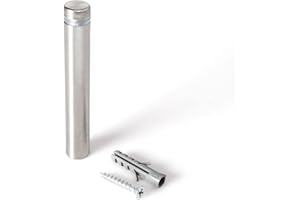 OUTWATER Stainless Steel Standoff 1/2 Inch Diameter x 3 Inch Barrel Length Brushed Finish for PVC, Glass and Acrylic Sign Stand Off Wall Anchors and Screws 4 Piece Pack for Heavy Signs