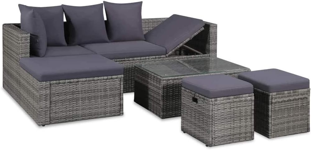 Festnight Garten-Sofagarnitur 14-TLG. | Gartensofa-Set | | Poly Rattan Lounge Set Lounge Möbel ...
