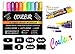 Liquid Chalk Makers Set - Neon colors with Silver and Gold Metallic – 10 Pack with FREE 24 Chalkboard Labels – Reversible Bullet and Chisel Tip!