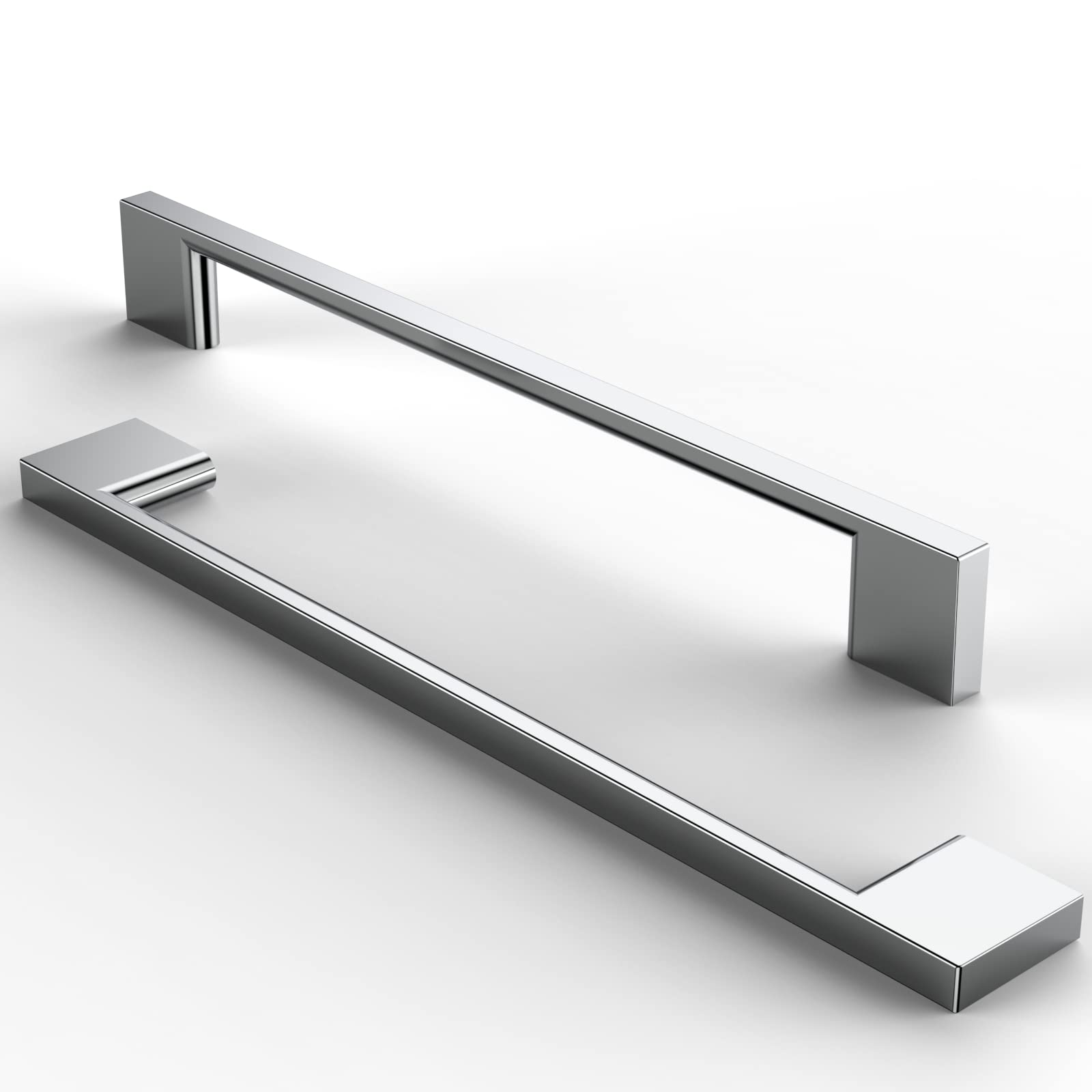 FURNIWARE Pack of 5 Furniture Handles, Cupboard Handles, Kitchen Handles, Chrome-Plated Furniture, Drawer Handles, Handles for Kitchen Cupboards, Cupboards, Furniture Handles, 192 mm Hole Spac