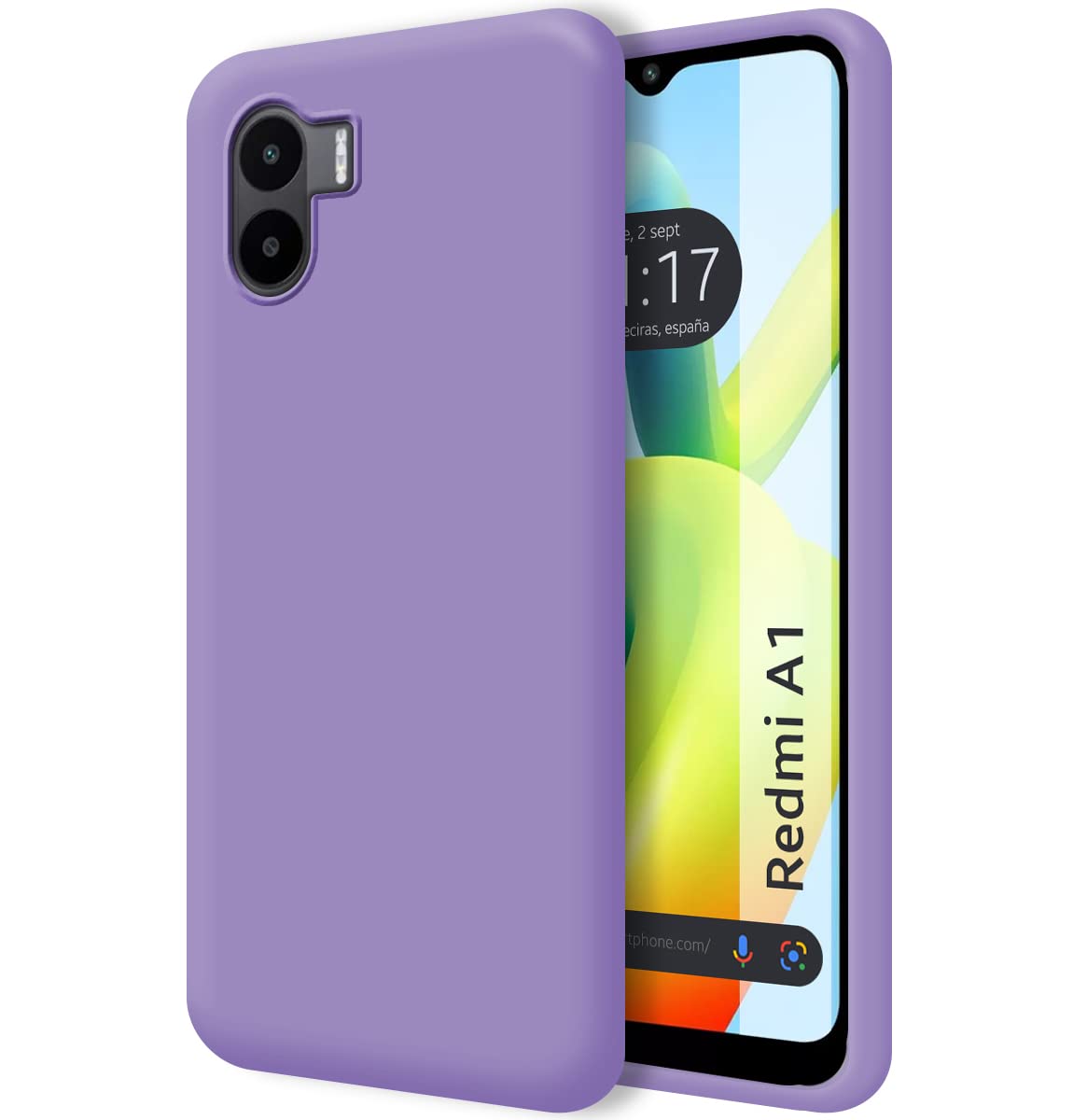 Tumundosmartphone Silicone Liquid Ultra Soft Case for Xiaomi Redmi A1 Purple