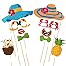 PBPBOX Hawaiian Decorations Luau Hawaiian Photo Booth Props Kit - 45 Pcs