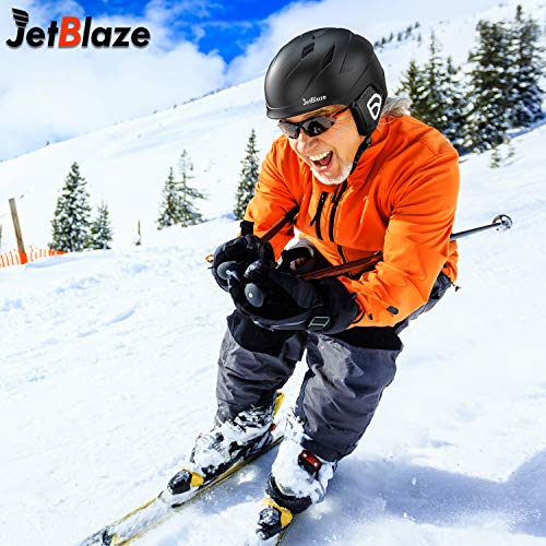 JetBlaze Ski Helmet, Snowboard Helmet, Snow Helmet for Men Women Youth (Black, M)