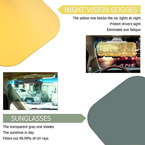 XINDELL Car Sun Visor Extender 2 in 1 Sun Blocker Day Anti Glare Baffle in Sun Light and Night Vision Goggles, Universal Windshield Driving Sun-Shading Board Eyes Protector