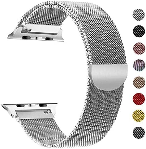 Erencook Compatible with Watch Band 38mm 40mm 42mm 44mm, Stainless Steel Milanese Loop Replacement Strap with Strong Magnetic Clasp iWatch Series 4/3/2/1