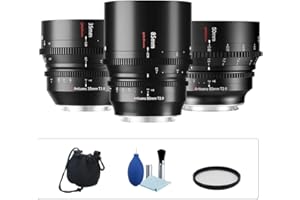 7artisans 35mm 50mm 85mm T2.0 Full Frame Cine Lens Kit Large Aperture Cinematic Professional Film Lens for Sony E Mount Camer
