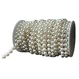 econoLED New Version 22 Yards 10 mm Large Ivory Pearls Faux Crystal Beads by the Roll for Wedding Party Decoration (20m Length) US Seller