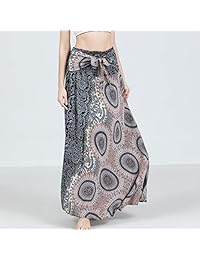Falda larga 2 en 1 bohemia estilo bohemio para la playa, estilo asimétrico, sin tirantes