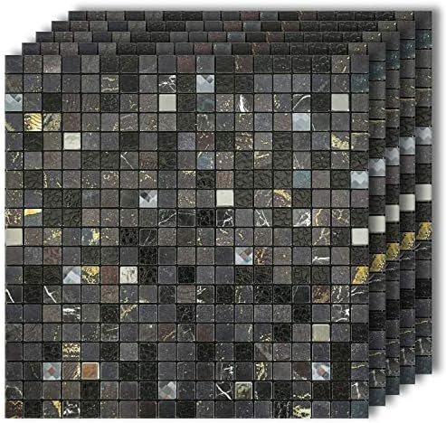 Homeymosaik Fliesen Aufkleber Fur Kuche Wanddekoration Aluminium Oberflache Metall Mosaik Fliesen Aufkleber Silber Kariert 30 5 X 30 5 Cm X 5 Fliesen 12 X 12 Box Of 5 Sheets Sternenhimmel Schwarz Amazon De Kuche Haushalt