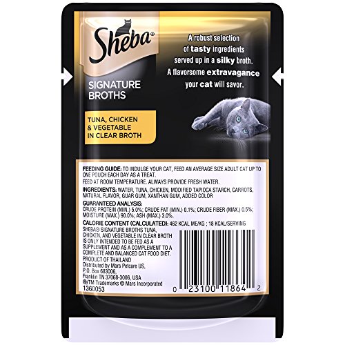 SHEBA Signature Broths Tuna, Chicken & Vegetable in Clear Broth Wet Cat Food (24 Count)