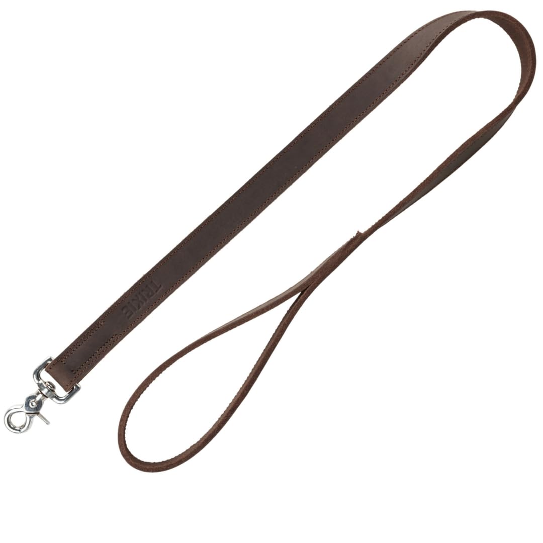 TRIXIE Rustic Fatleather Leash, M-L: 1.0 M/20 Mm, Dark Brown, Brown, 0.155 kg