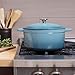 Zelancio Cookware 6 Quart Enameled Cast Iron Dutch Oven Cooking Dish with Self-Basting Lid, Teal