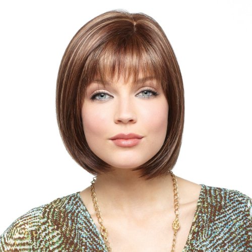 2pc Bundle: Erika Monofilament Wig by Amore Collection and Revlon Wig Lift Comb (Color Selected: Medium Brown)