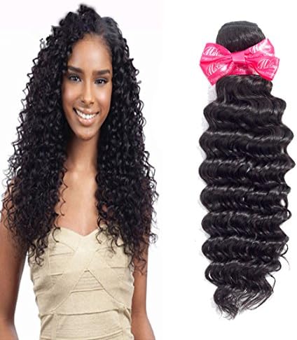 Ms Love Hair Brazilian Deep Wave Virgin Hair Unprocessed Human Hair Extension 1 Bundles Natural Color (100+/-5g)/Pc (Beautiful Natural Curl) (10)