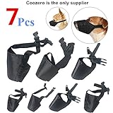 Dog Muzzles Suit, 7PCS Anti-biting Barking Muzzles Adjustable Dog Mouth Cover or Small Medium Large Extra Dog