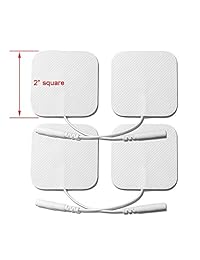 Parches de electrodos autoadhesivos y reutilizables. Parches de electrodos de repuesto para unidades de masajeador digital y dispositivo de máquina EMS TENS. Mezcla de formas cuadradas y rectangulares (conjunto de 16)