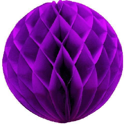 8"(20CM) Paper Honeycomb Balls (Pack of 3) Several Colours Available (Purple)