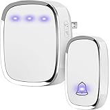 Anko Wireless Doorbell, Plug and Play Waterproof Door Bell Kit; 1000 Feet Operating Range; 36 Chimes Quality Sound; 4 Levels Adjustable Volume, Led Flash Indicator