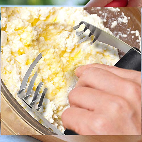 Baking Tools Equipment Dough Blender Pastry Scraper Set,Stainless Steel Dough Cutter with Blades,Multipurpose Spatula,Pizza Dough Cutter - Chopper for Butter/Cheese/Nut