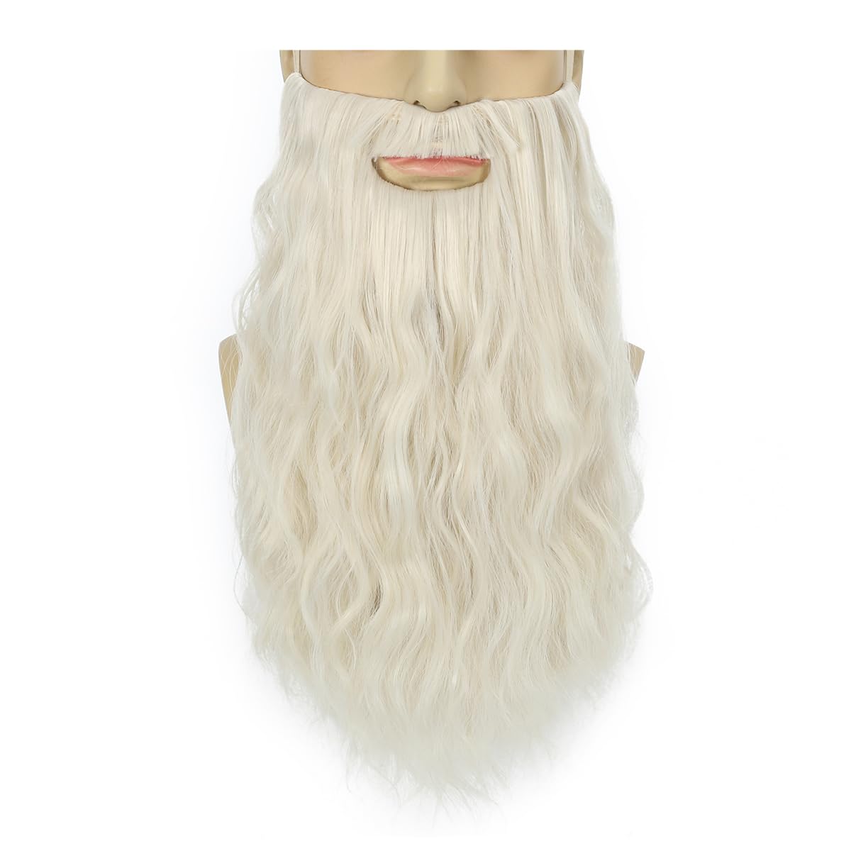 Photo 1 of ***6 BINCLUDED***FVCENT Fake Long Beard Men's Mustache Old Man Long Plush Beard Male Makeup Cosplay Stage Performance Party Costume Supplies (Long Curly Blonde)***6 BINCLUDED***