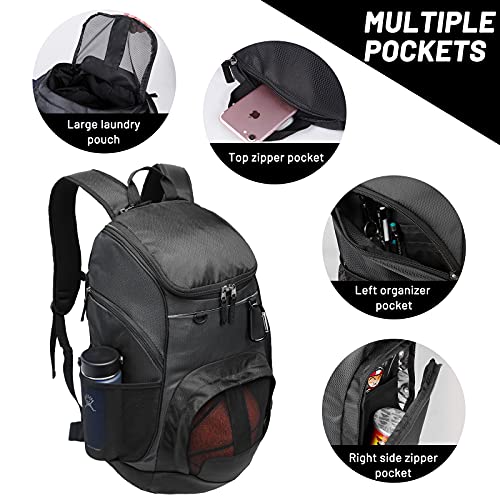 MIER Large Sports Backpack with Pocket for Swim, Outdoor, Gym, Basketball, 40L, Black Pricepulse