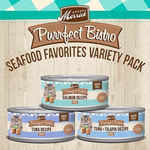 Merrick Purrfect Bistro Grain Free Wet Cat Food Variety Pack Seafood