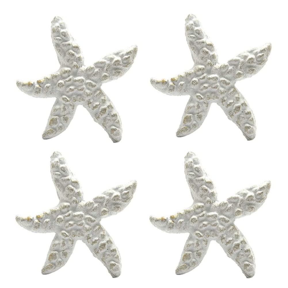 Photo 1 of DPOWERFUL Retro Cast Iron Drawer Pulls Handles for Dresser Cupboard Wardrobe Cabinet Kitchen Drawer Handle Beach Ocean Theme Starfish Knobs 4 Pack