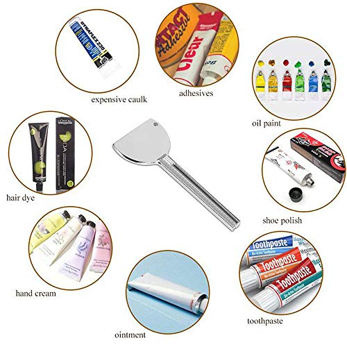 JKJF Toothpaste Squeezer, Stainless Steel Squeezer Metal Tube Dispenser for Hair Color Dye Cosmetic (4 Pack)