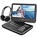 WONNIE 12.5 Inch Portable DVD Player with 4 Hour Rechargeable Battery,10.5