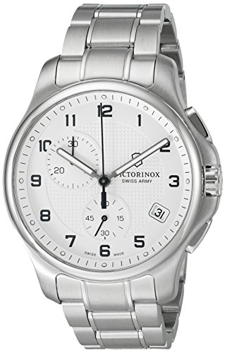 Victorinox Men's 'Officer's' Swiss Quartz Stainless Steel Casual Watch (Model: 241554)