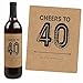 40th Milestone Birthday - Dashingly Aged to Perfection - Birthday Gift For Men - Wine Bottle Label Stickers - Set of 4