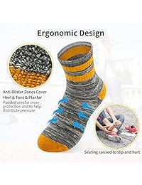 Yousu - Calcetines de senderismo para hombre y mujer, calcetines de recreación al aire libre, calcetines acolchados para hombres, mujeres, niñas, niños