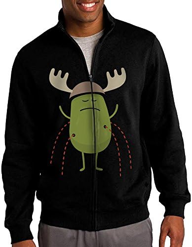 GNGN Men's Dumb Ways To Die Tour Funny Standup Collar Jacket Zip Sweatshirt Leisure Style L Black