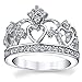 Metal Masters 925 Sterling Silver Cubic Zirconia Princess Crown Tiara CZ Band Ring