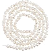 Hobbspring 168Pcs Natural Cultured Freshwater Pearls Beige Oval Pearl Beads Small Hole Pearl Strand Spacer Pearls Beads for Earrings Necklaces Bracelets Jewelry Making 1 Strand
