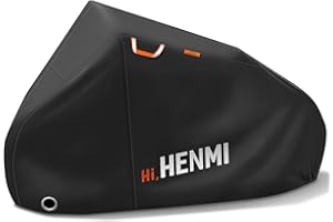 HENMI Bike Cover for 1or2 Bikes Waterproof Bicycle Cover Outdoor Bike Storage Covers XL 420D Heavy Duty Proof Cover for Bike,eBike, Mountain Bike, Road Bike, Hybrid Bike and More