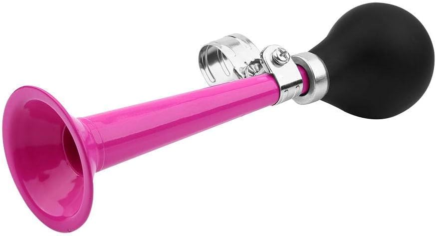 Bike Air Horn Bicycle Cycling Retro Chrome Metal Hooter Loud Bell Bugle Trumpet Alarm Rubber Squeeze Bulb, 8.46 Inch(Pink) - Image 3