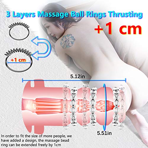 Male Masturbator Automatic Adults Sex Toys for Men Masturbation Cup, Penis Training Masturbator Electric with 5 Speeds & 5 Frequencies Thrusting and Vibration simulation 3D Realistic Vagina USB Charge