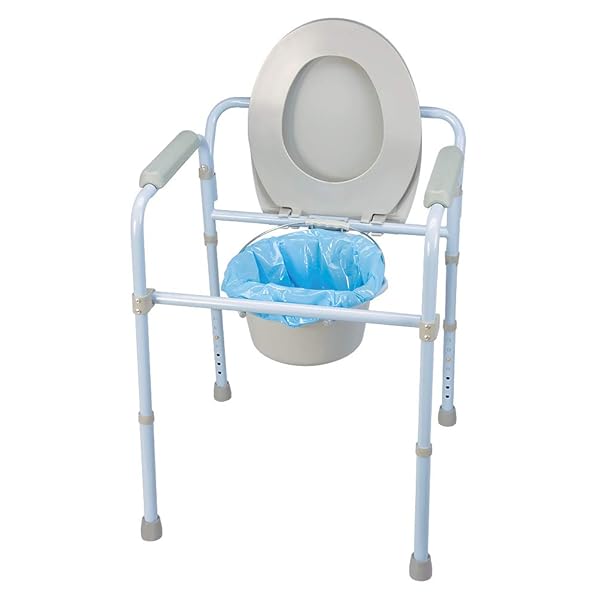 CAREX COMMODE LINERS, 42 LINERS – FITS MOST COMMODES, WITH ABSORBENT POWDER, HOLDS 2 QUARTS LIQUID, DISPOSABLE AND HYGIENIC, 7 TOILET LINERS/BOX, PACK OF 6