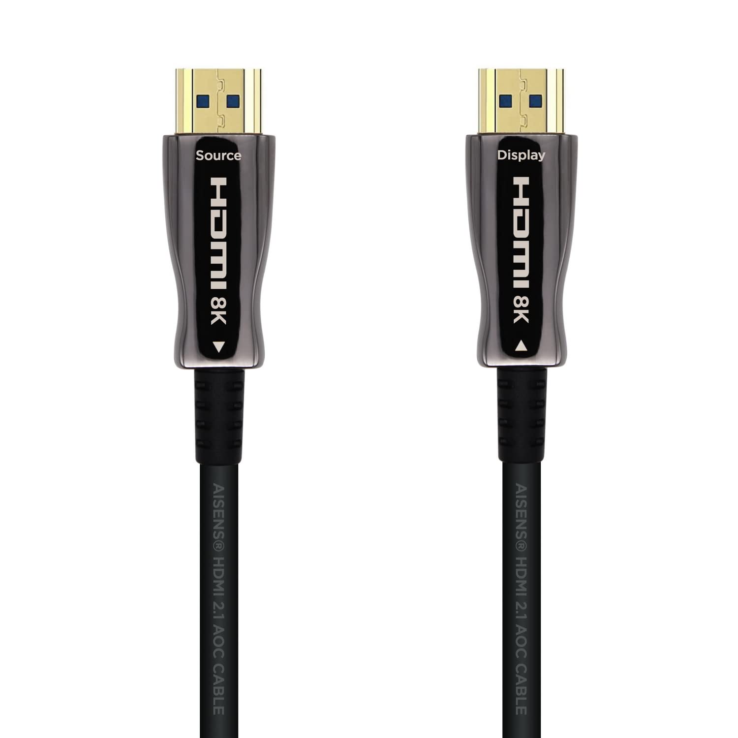 AISENS A153-0521 HDMI Cable V2.1 AOC Ultra High Speed/HEC 8K@60Hz 4K@120Hz 4:4 48Gbps, A/M-A/M, Black, 50m