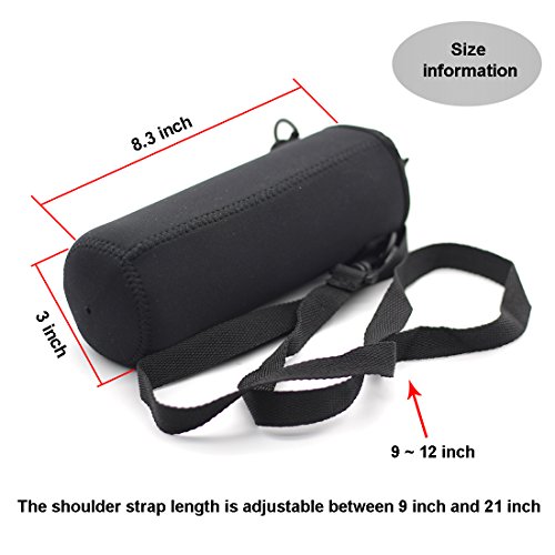 Kvvdi 2 Pack 32 oz - 40 oz Neoprene Glass Water Bottle Cooler Sleeve Insulator 32oz Bottle Cover Holder Carrier with Shoulder Strap