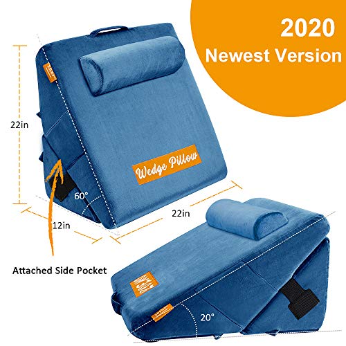 ZOEMO Memory Foam Orthopedic Bed Wedge Pillow for Sleeping, Post