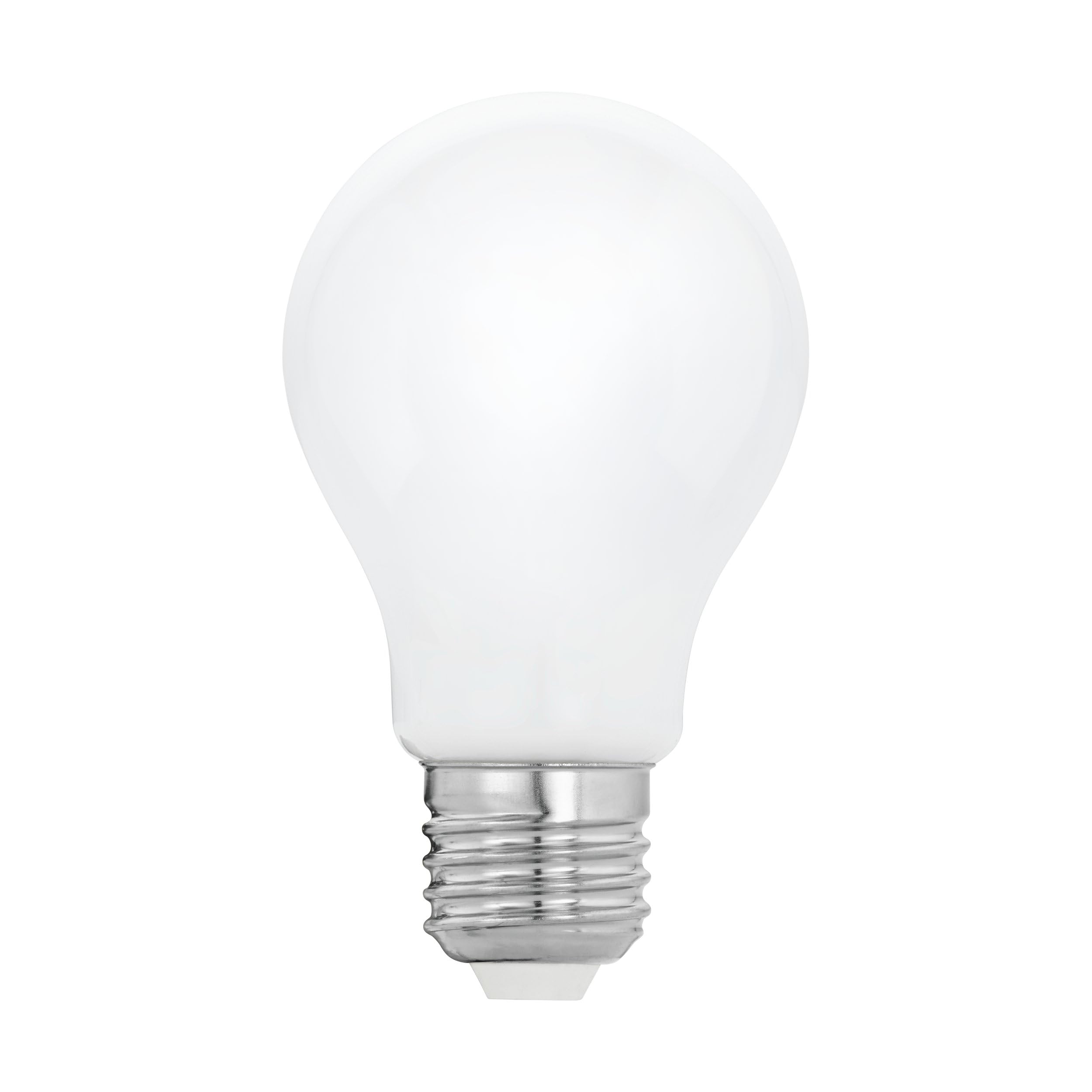 Eglo Dimmable E27 LED Light Bulb Milky, Opaque Edison lamp, 7.5 watt (Equivalent to 60 watt), 806 Lumen, Warm White Glow, 2700 Kelvin, Opal White, A60, Ø 2.4"