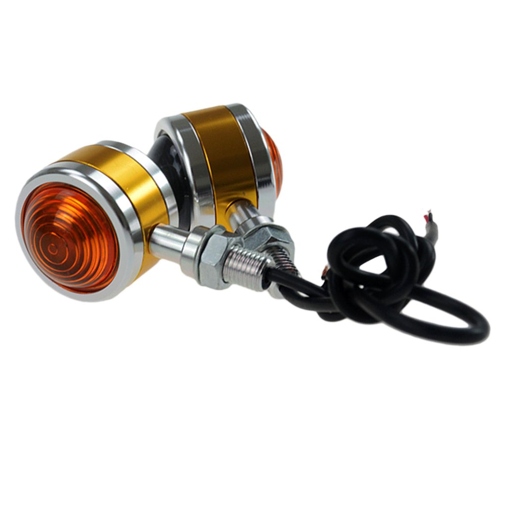 B Baosity Set Of 2pcs Universal Flashing LED Motorcycle Light Indicator Accessory Replacing Motorcycle - Yellow