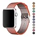 Pantheon Woven Nylon Replacement Band for The Apple Watch by, Women’s or Men’s, Strap fits The 38mm or 42mm for Apple iWatch 1, 2, 3 and Nike Edition (Solid, Orange and Gray, 42mm)